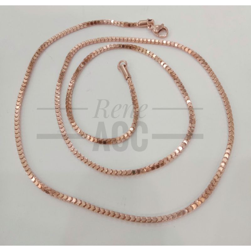 Kalung Titanium pria wanita model Milano 60 cm anti karat