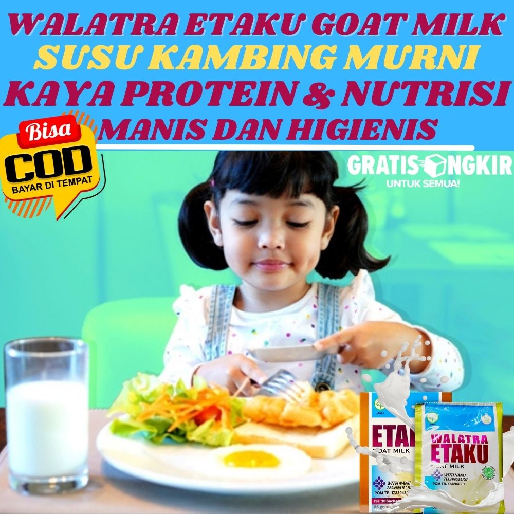 

WALATRA ETAKU GOAT MILK Gemuk Anak Multivitamin Nutrisi Penambah Nafsu Makan Berat Badan Tingkatkan Daya Tubuh Lancarkan Pencernaan Original 1box isi 200 gr
