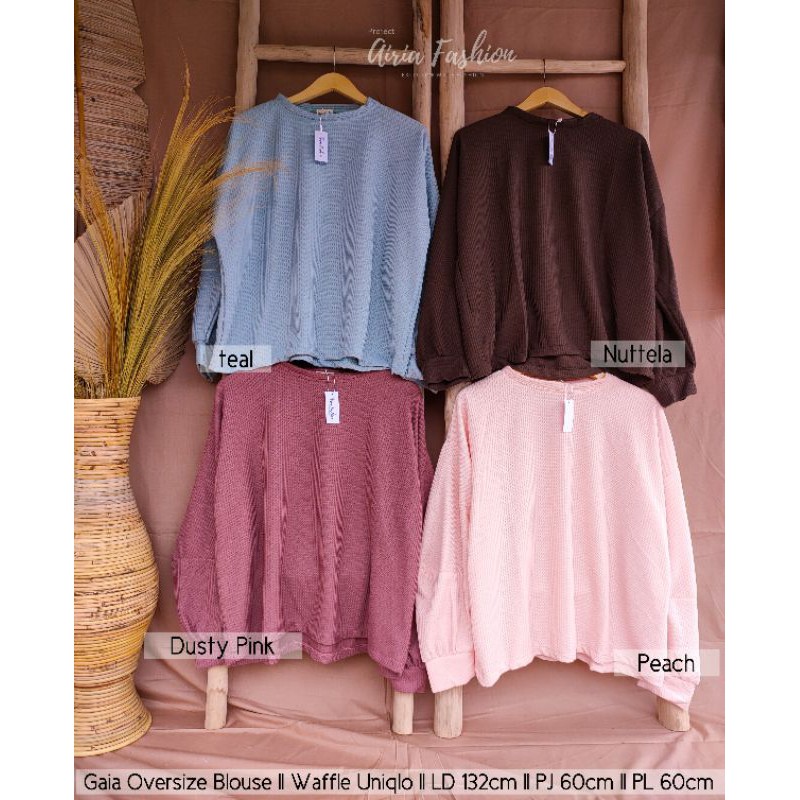 Gaia Oversize Blouse Waffle Uniqlo / Blouse Oversize Premium