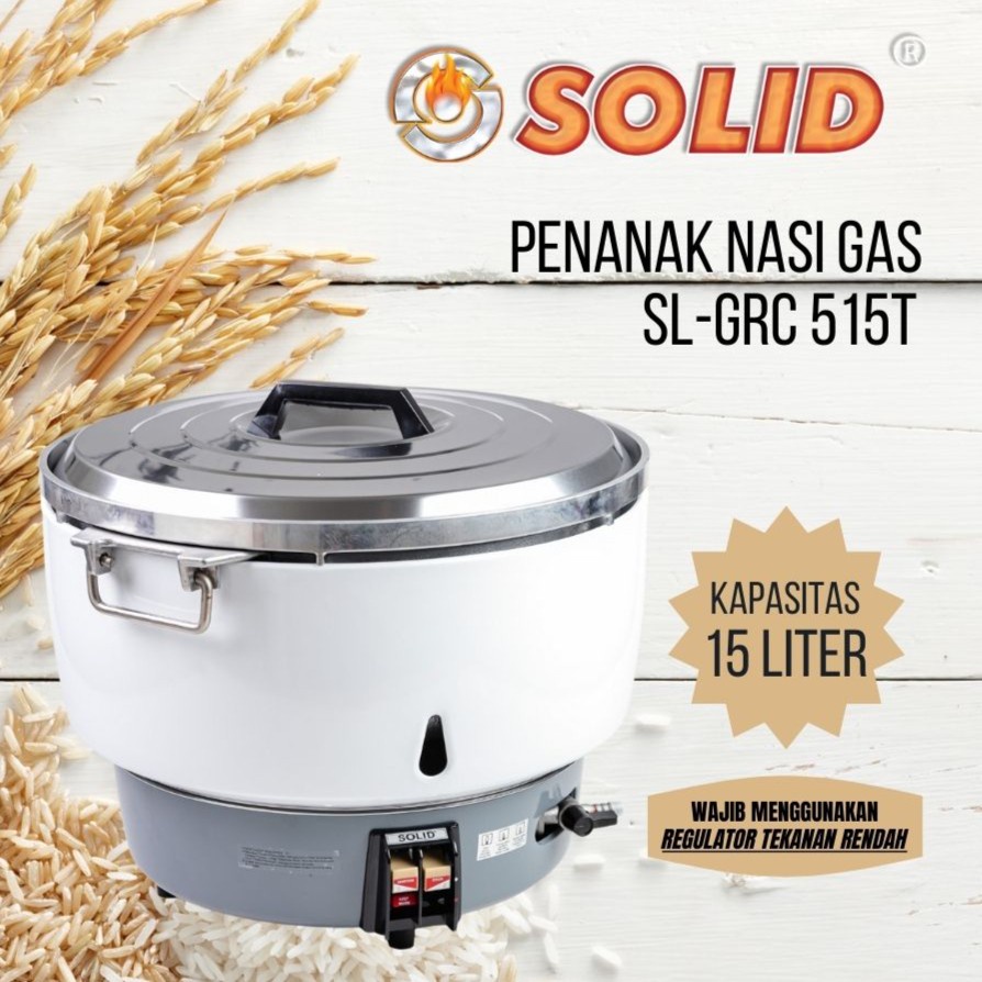 Penanak Nasi GAS LPG Rice Cooker SOLID 15 Liter Kapasitas Besar Restoran Catering