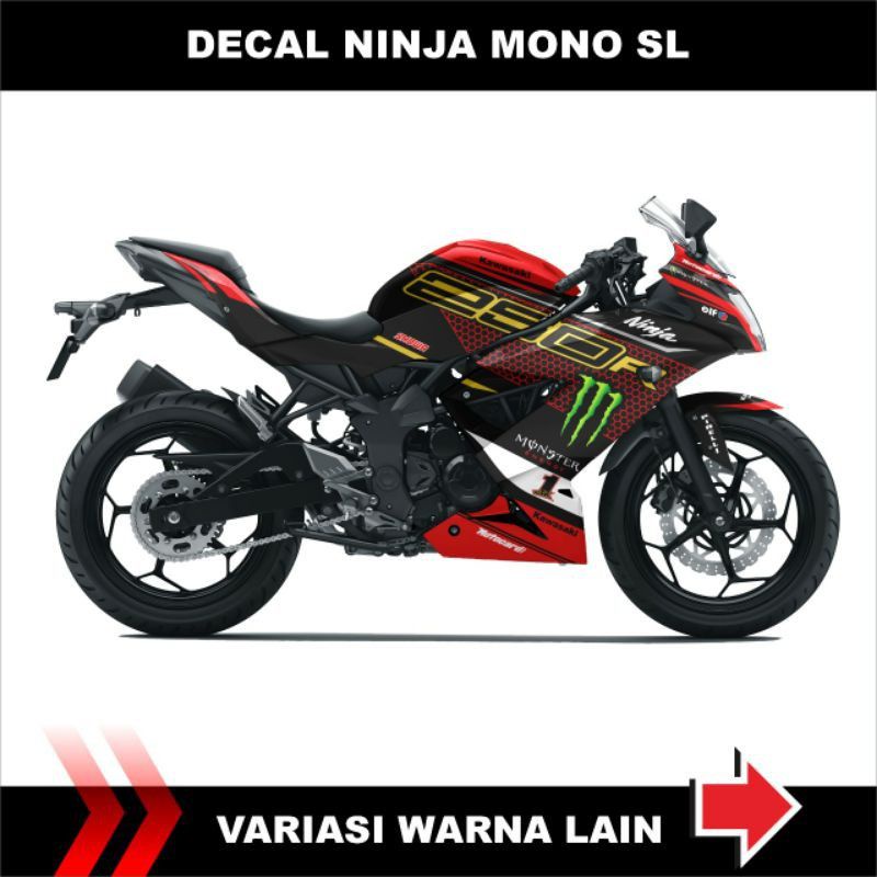 DECAL STICKER FULL BODY NINJA 250 SL MONO - STIKER VARIASI FULL BLOK BODY MOTOR NINJA MONO