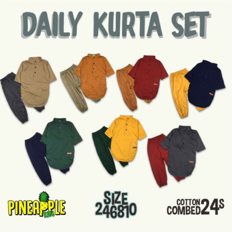 SET DAILY KURTA PINEAPPLE