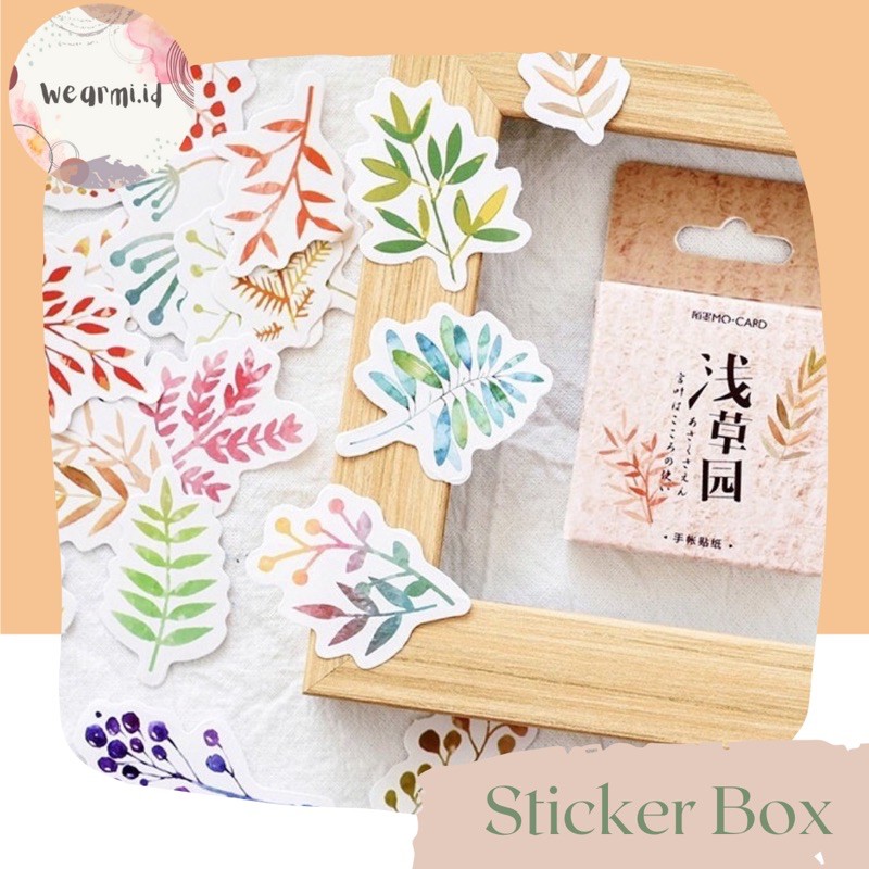 

46 Pcs Deco Sticker Box Planner DIY Scrapbook Stiker Dekor Kotak Colorfull Tanaman Daun