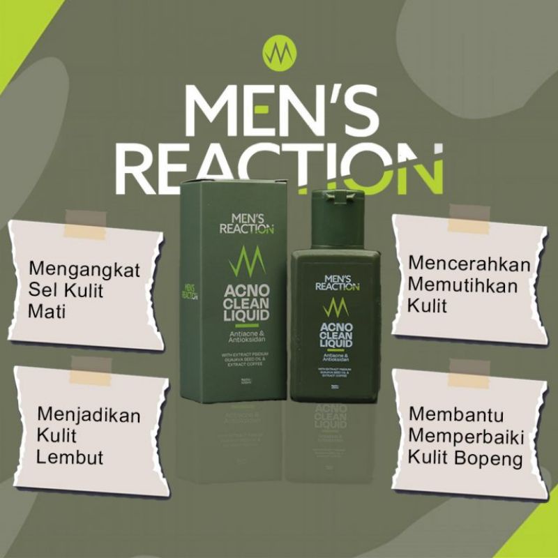 KIRIM HARI INI Sabun jerawat MENS REACTION Acno Clean Anti Bakteri Pembersih wajah (ART. 4768)