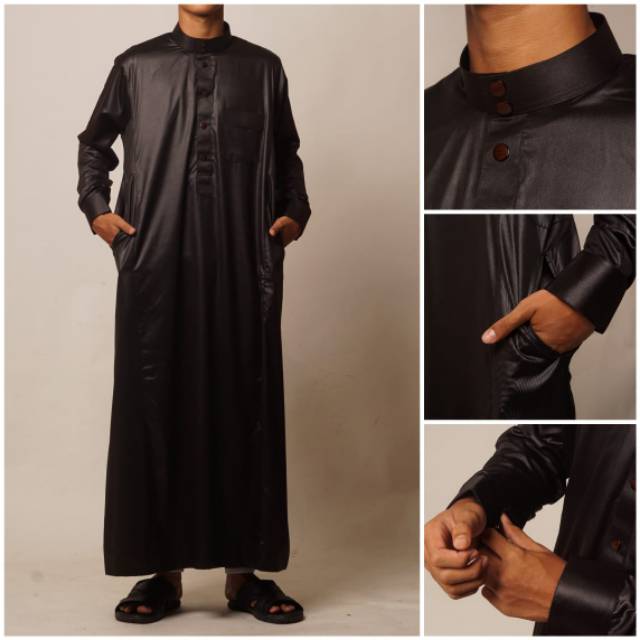 AJMAL HITAM Jubah Pria Dewasa Ori Import Saudi