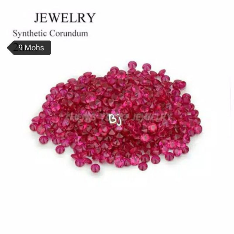 1.25 - 2 MM Permata Tabur Red Pink Ruby Syntetic Corundum