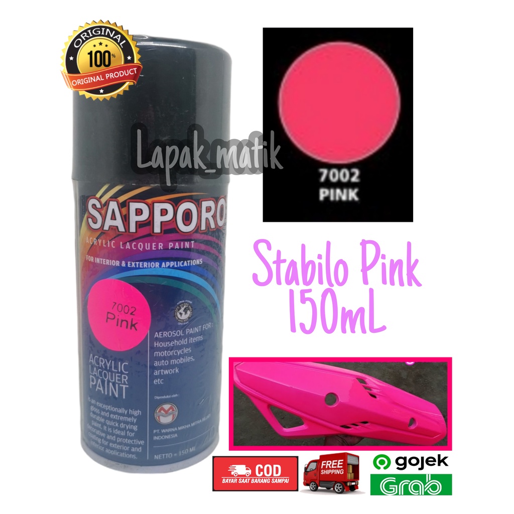 Pilok Sapporo Stabilo PINK 7002 150mL warna SKOTLITE PINK