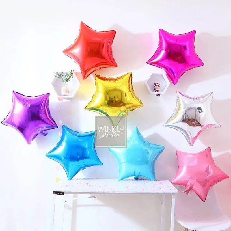 Balon Foil Bintang / Foil Balloon Star /  Balon Star Metalik