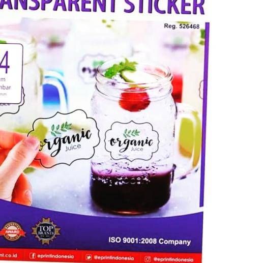 

➦ e-Print Transparent Sticker A4 150gsm EPRINT - Label Transparan ➨