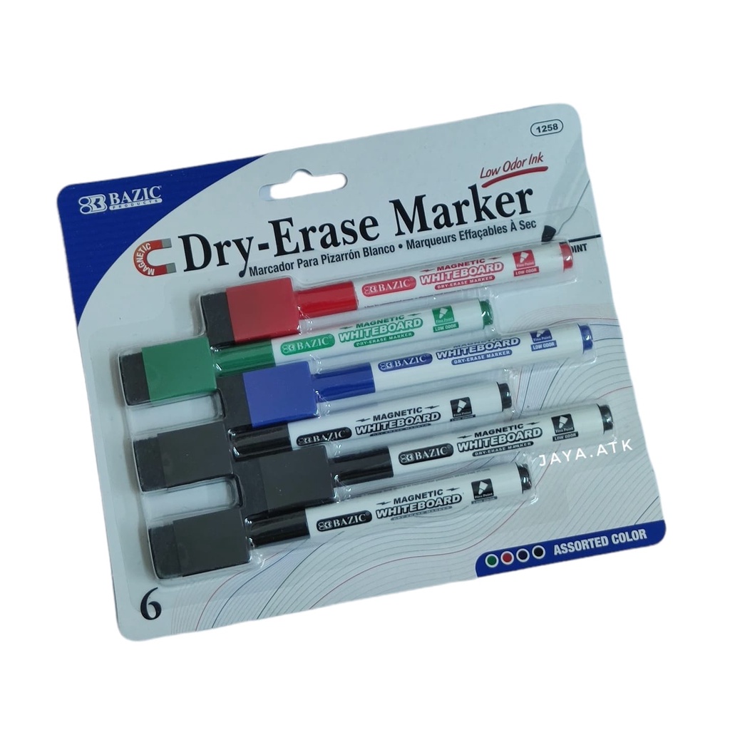 SPIDOL PAPAN TULIS WHITEBOARD SET 6 WARNA MAGNETIC DRY ERASER MARKER