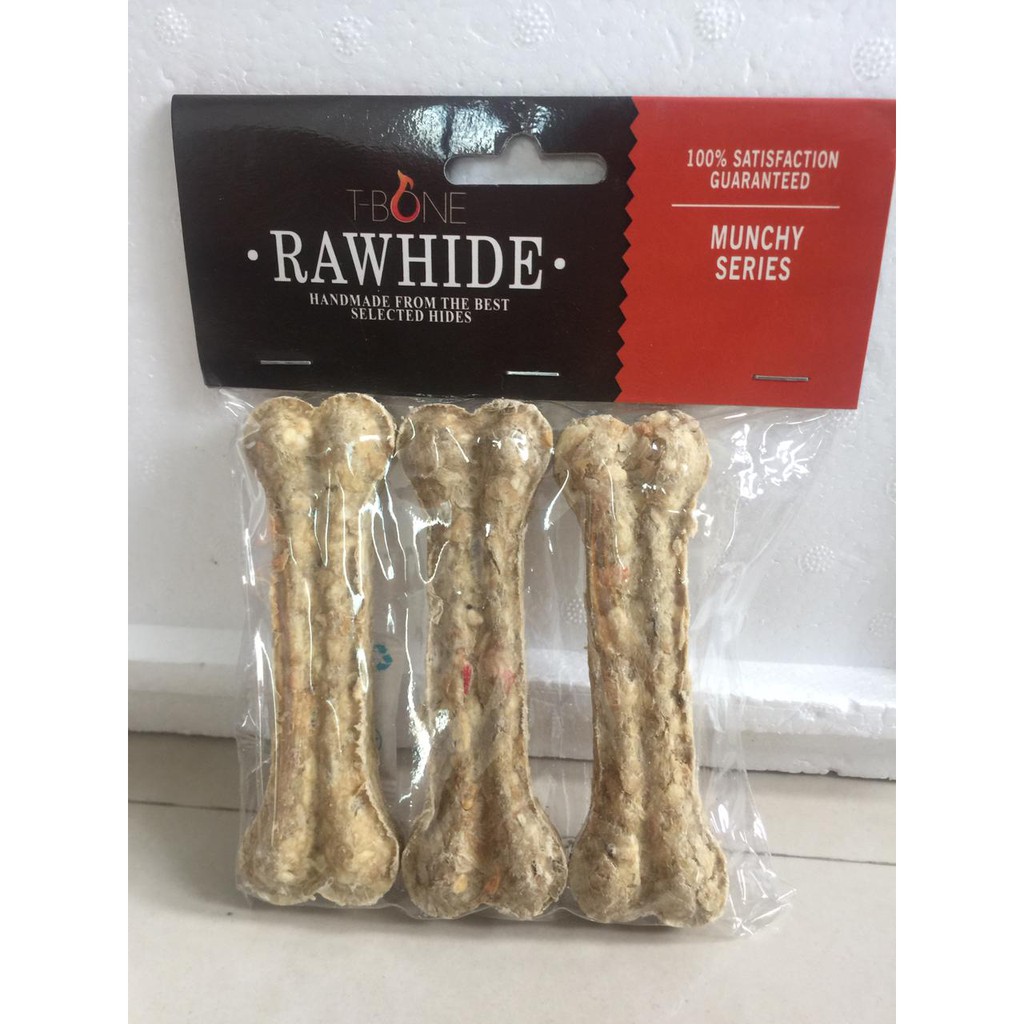 T-BONE Munchy Press Bone 4.5&quot; isi 3pcs   Tulang Gigitan Anjing