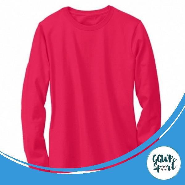 KAOS POLOS LENGAN PANJANG COTTON COMBED 30s KATUN PRIA LONGSLEEVE WARNA PINK FANTA KUALITAS TERBAIK