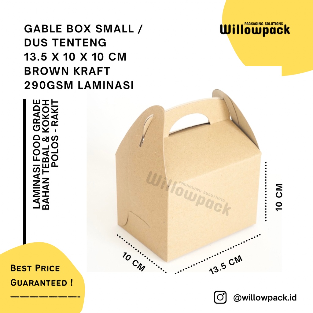

GABLE BOX SMALL S 13.5x10x10 DUS TENTENG KRAFT LAMINASI