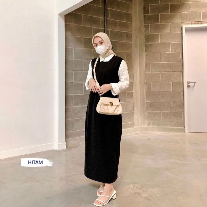 Long dress tanpa lengan polos termurah jumbo / dalaman musliman wanita