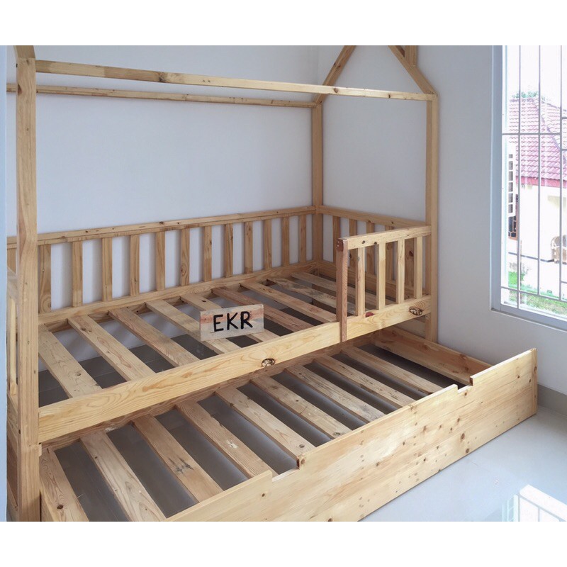 TEMPAT TIDUR SLIDING BED HOUSE / BED FRAME 90X200CM