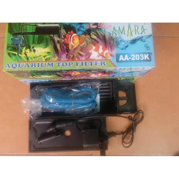 Paket Lengkap Amara AA-203K Top Filter Aquarium Full Set Pompa AA203K