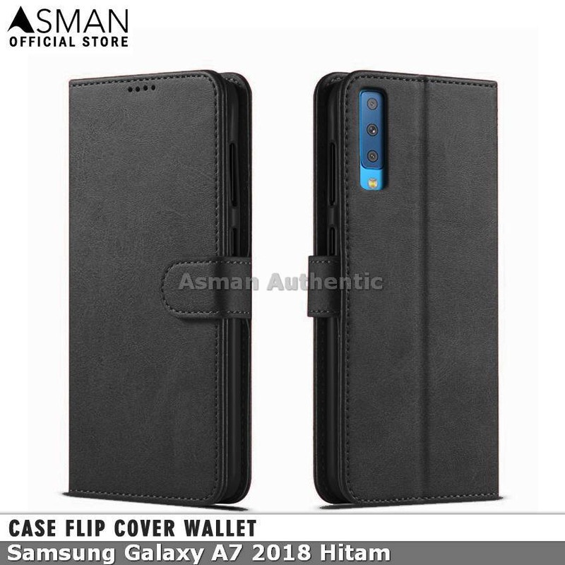 Case Samsung Galaxy A7 2018 Leather Flip Cover Premium Edition