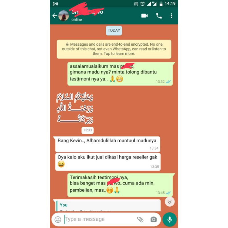 

testi pelanggan yg sudah mencoba madu al-korintji