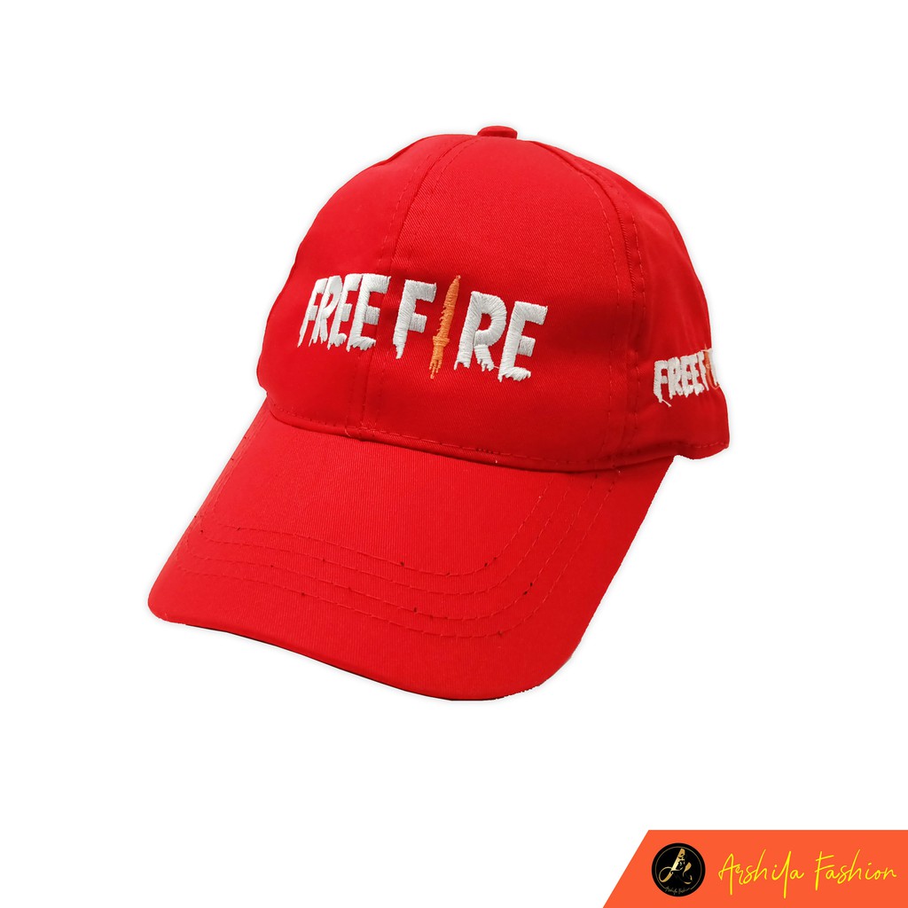 Topi Anak Laki laki Bordir  Karakter Game Freefire-Merah