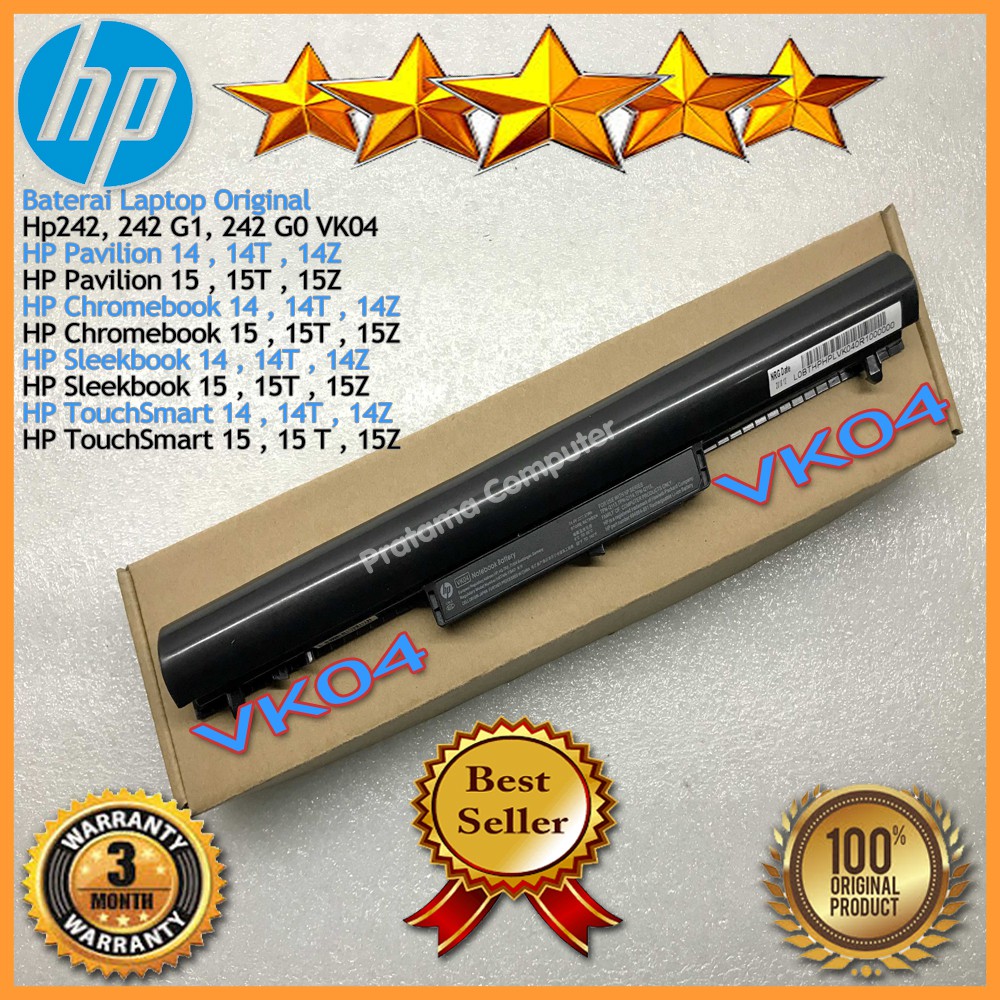 Baterai Original HP Pavilion / Sleekbook / Cromebook 14 15  Series VK04