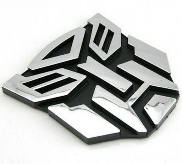 Emblem Mobil Transformers Autobots Logo Chrome 8,5 X 8,5 Cm Stiker 3D Tempel Timbul Murah Emblem Transformer