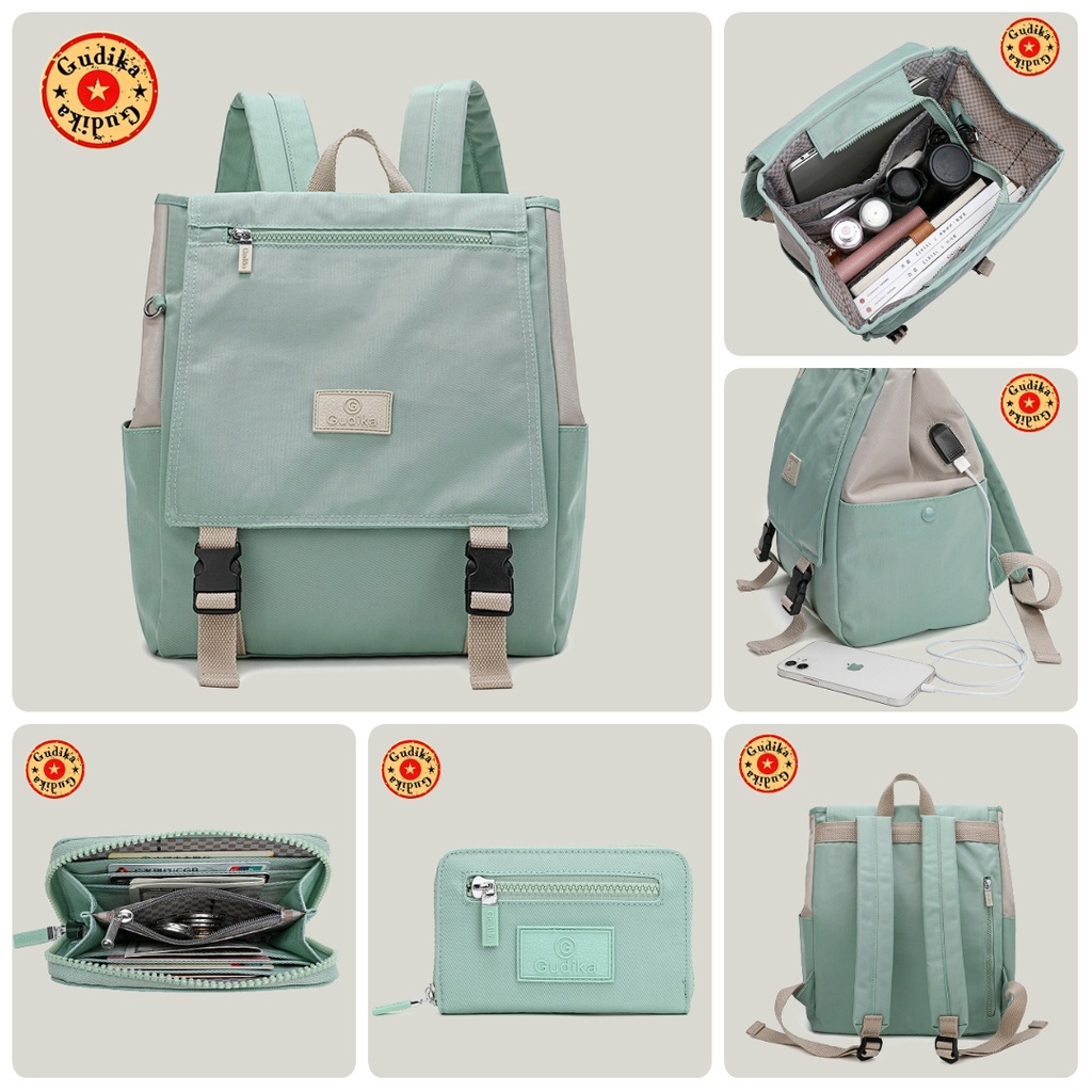 GUDIKA 5220 Original - tas ransel laptop 14 inc Gudika Anti Air fashionable free dompet Import dengan usb port - ransel - backpack - rangsel - punggung - leptop - laptop - sekolah - kuliah - kerja - pria - wanita - tas gudika bag - kekinian - tas cewek