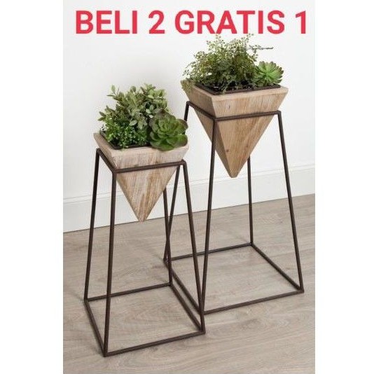 Rak Bunga Besi Minimalis / Standing Pot