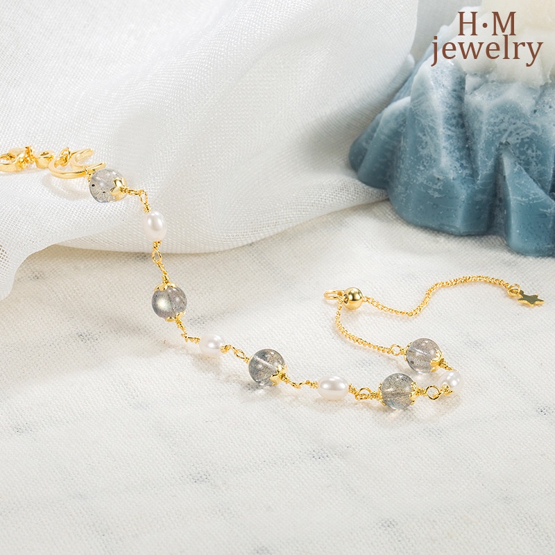 Gelang Kristal Mutiara Moonstone Untuk Wanita