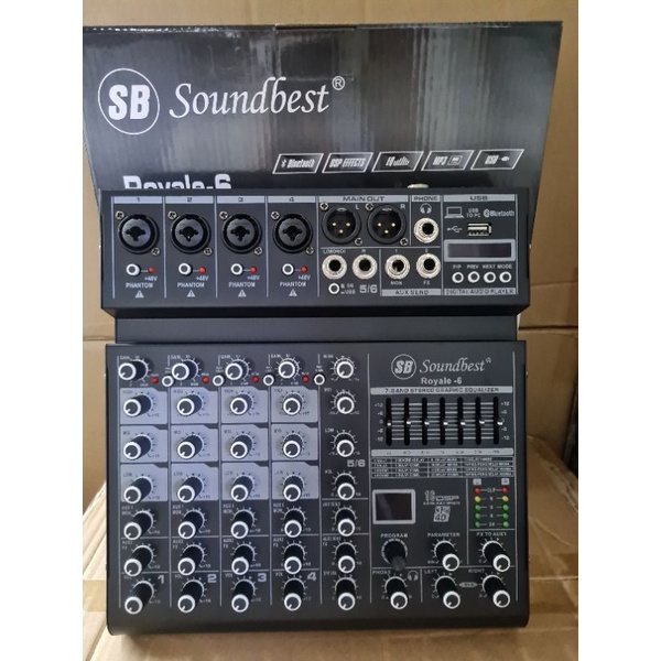 mixer audio soundbest royale6 premium 6ch usb bluetooth soundcard original