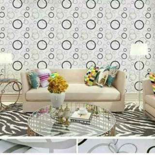 Wallpaper Dinding  Stiker  Polkadot Hitam  45cm x 10m Premium 