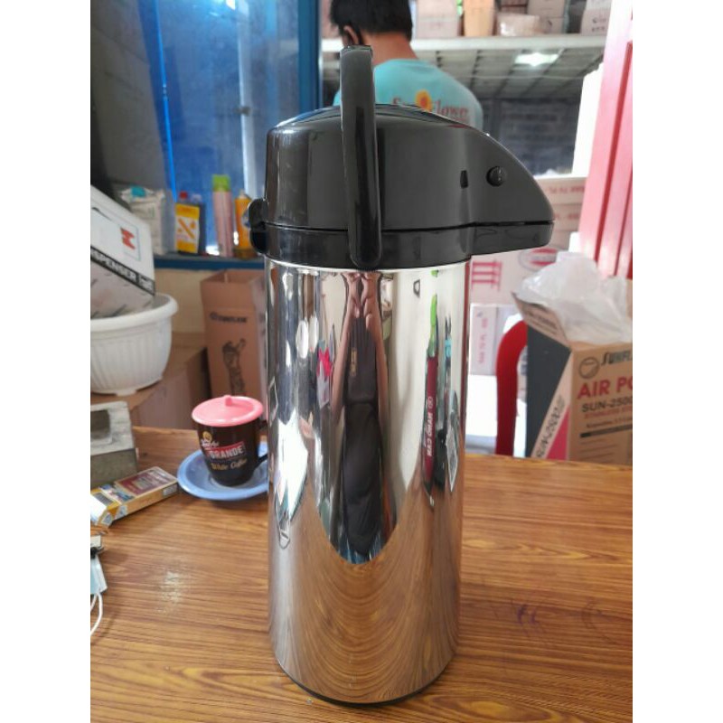 TERMOS - termos pencet air panas stenlis steel 2.5 ltr [[SUNFLASK]]