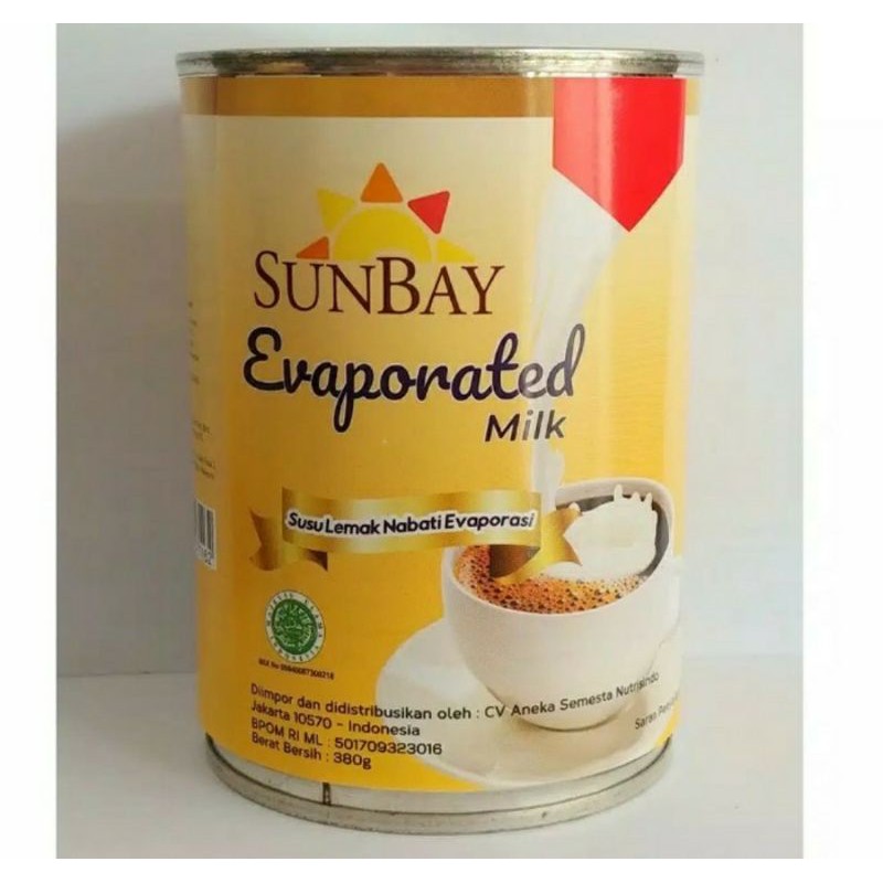 

Sunbay EVAPORATED MILK Susu Lemak nabati susu evaporasi 380gr.