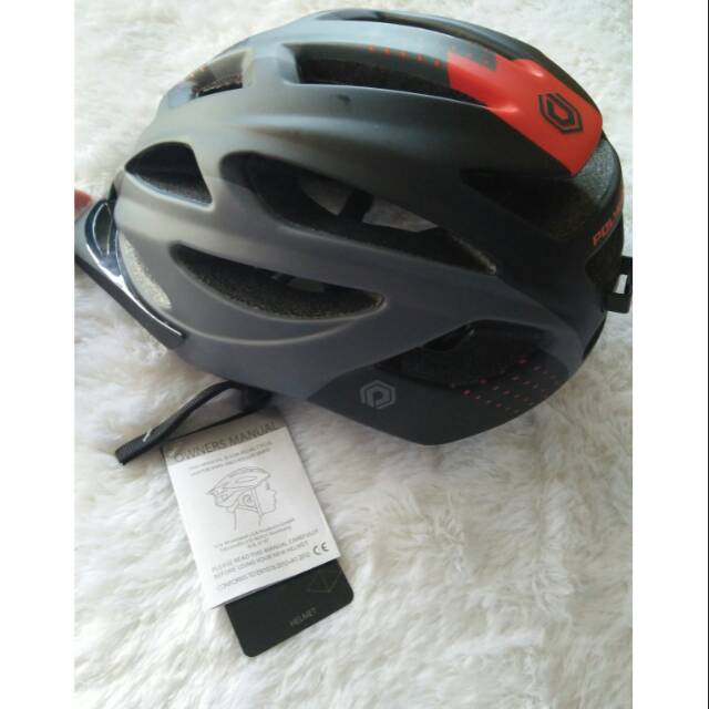 Helm polygon cliff matt black orange