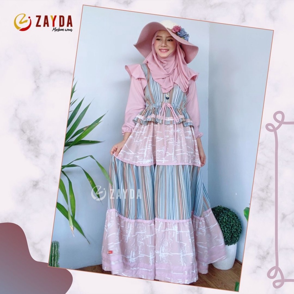 GAMIS ZAYDA ZG81 PEACH MOSLEM WEAR KEKINIAN MODERN TRENDY SIMPLE ELEGANT BEST SELLER