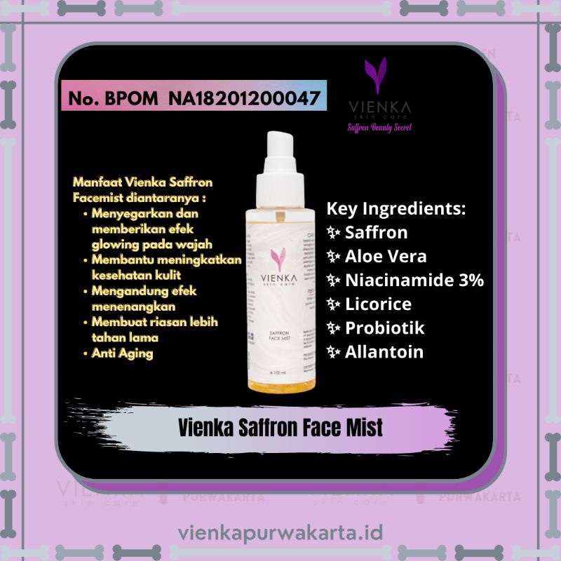 VIENKA SKINCARE Saffron Face Mist 100ml