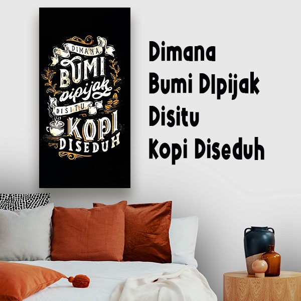 pajangan dinding quote kopi hiasan dinding kayu mdf