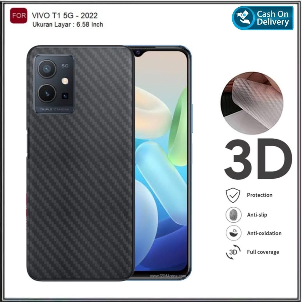 Garskin Carbon Vivo T1 5G Skin Anti Gores Belakang Hp DI ROMAN ACC