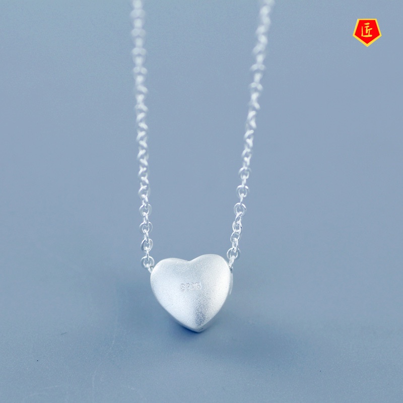 [Ready Stock]Heart Sliver Beads Necklace Simple Personality Artistic