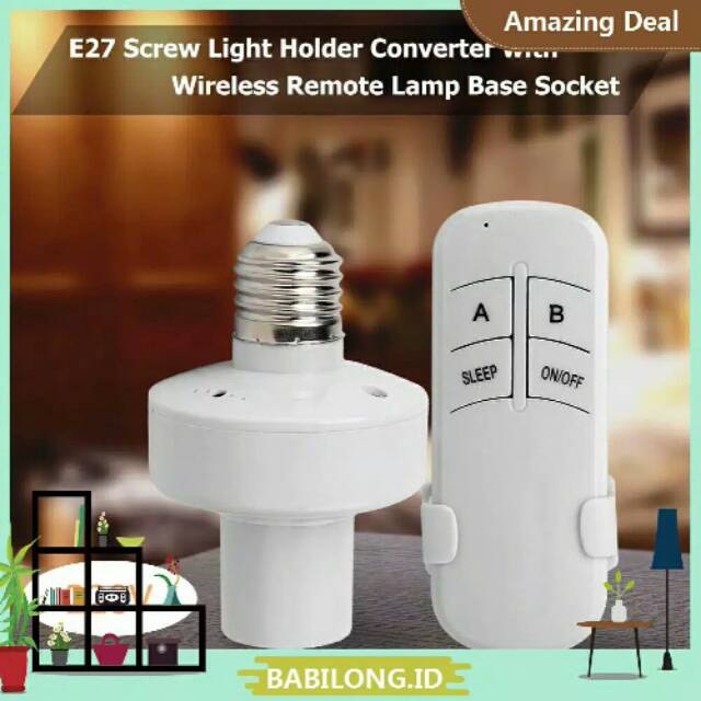 Fitting Lampu E27 dengan Remote Control Wireless