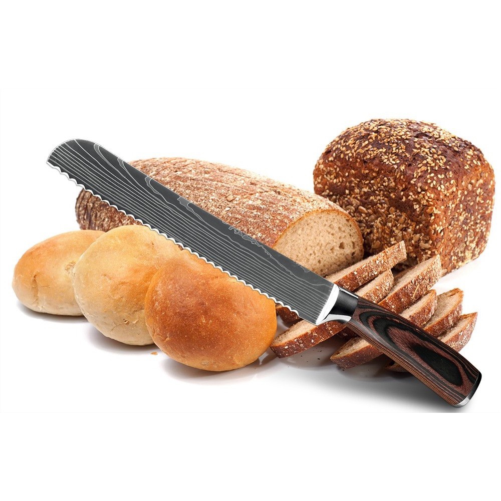 XITUO Pisau Dapur Chef Damascus Pattern - 8 Inch Bread Knife