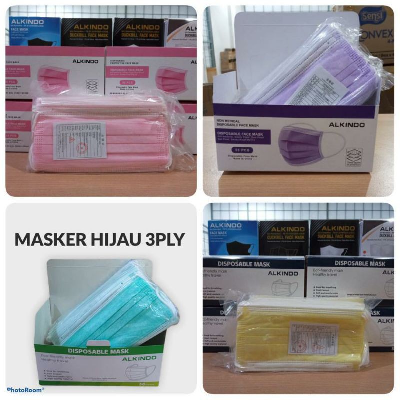 MASKER 3PLY ISI 50PCS PERBOX MASKER ALKINDO 3PLY MASKER CAREION 3PLY MASKER