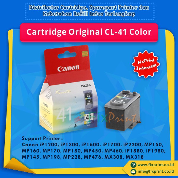 Cartridge Original Canon CL-41 CL41 41 Color, Tinta Printer Canon iP1200 iP1300 iP1600 iP1700 iP2200