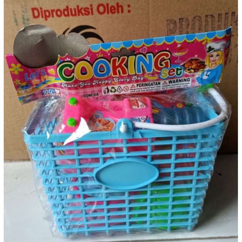 WJS 222 - Mainan Masak Masakan Keranjang Bentuk Kotak Warna Cerah WJS222