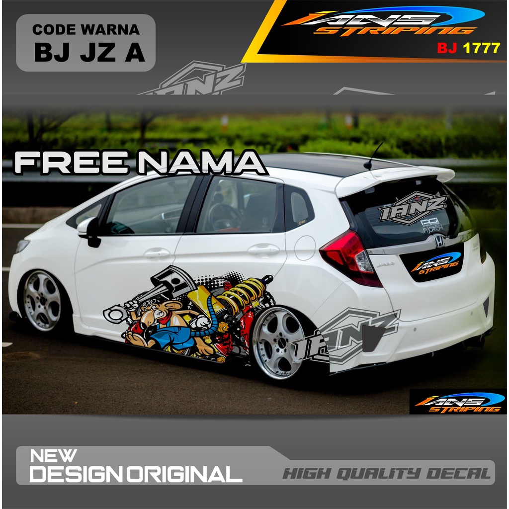 DECAL STIKER ANIMASI TIKUS  MOBIL HONDA JAZZ  AYLA AGYA AVANZA SWIFT YARIS / STIKER MOBIL DECAL MOBIL / STIKER VARIASI MOBIL AGYA AYLA JAZZ SITI CITY / DECAL STIKER MOBIL