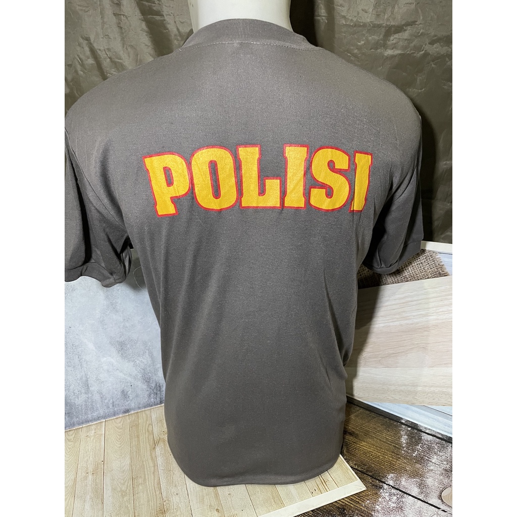 Kaos Cokelat Polis* | Kaos Oblong Polos Police | Kaos Dalaman | Kaos Polos Dalaman