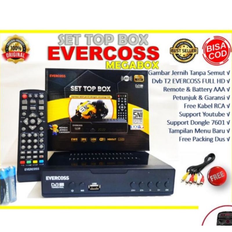 SET TOP BOX STB TV DIGITAL EVERCROSS MAX Evercross Prime