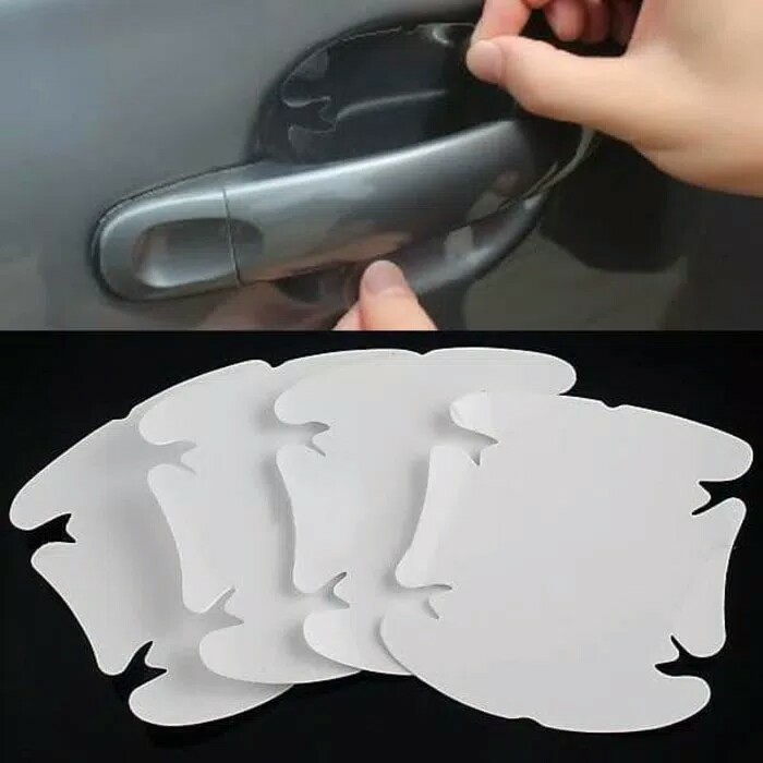 4Pcs Set Stiker Pelindung Pintu Mobil Handle Doorguard Sticker Bening