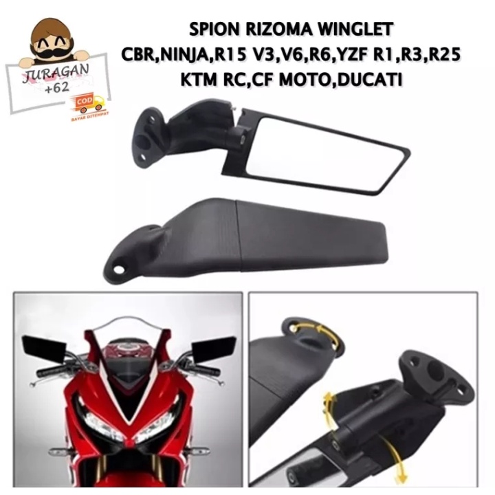 PROMO SPION MODEL RIZOMA WINGLET CBR NINJA R15 V3 V6 R6 R1 R3 R25 KTM RC CF