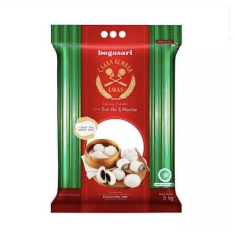 

Tepung Terigu Pao & Mantao Cakra Kembar Emas 5kg