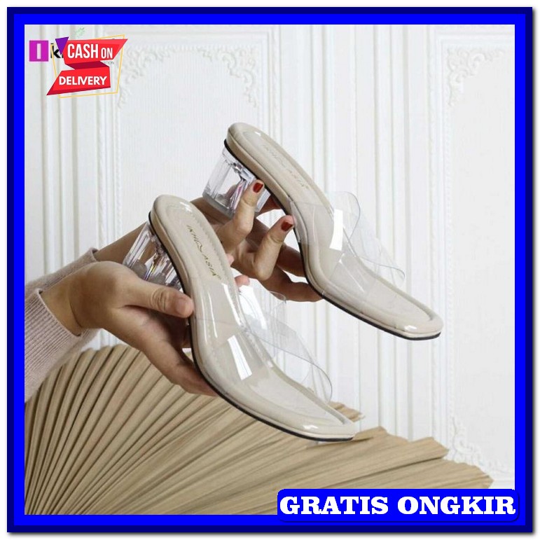 Sandal Hak Tahu Hils Pendek Wanita Murah Terbaru Sendal Kondangan High Sandal Wanita Block Heels Ka